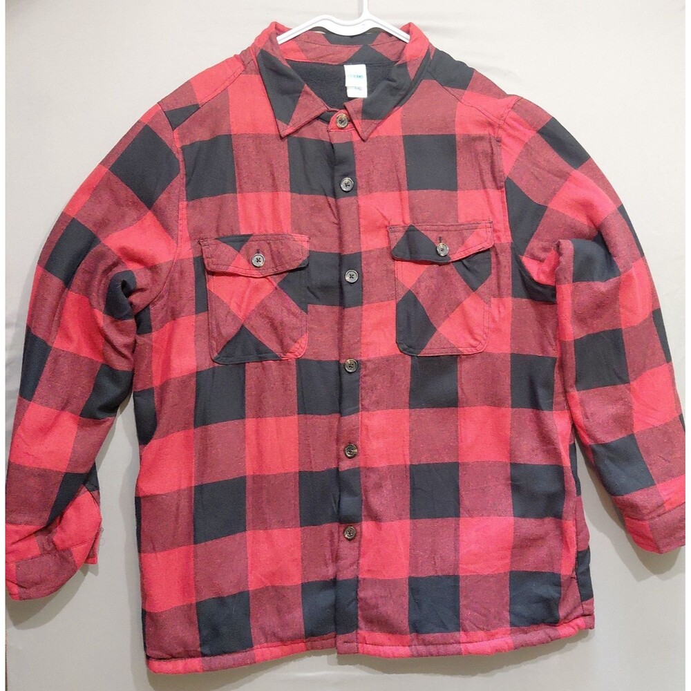 Highland Originals Men XL Plaid Flannel Shirt Jacket Red Black Lined NWT